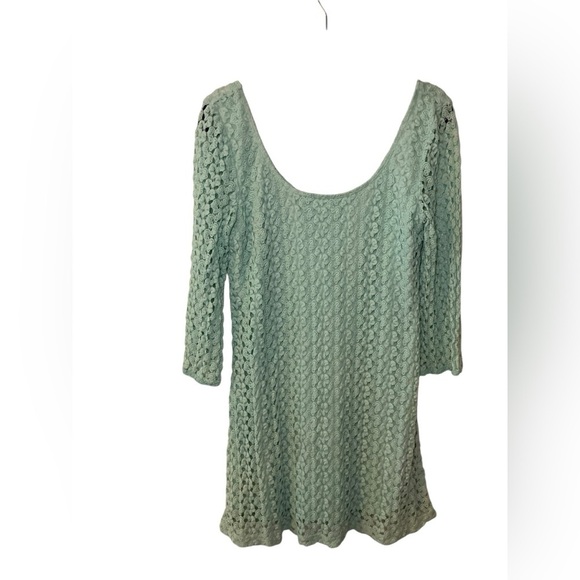AUW Light/Blue Green Lace Dress - Picture 3 of 4